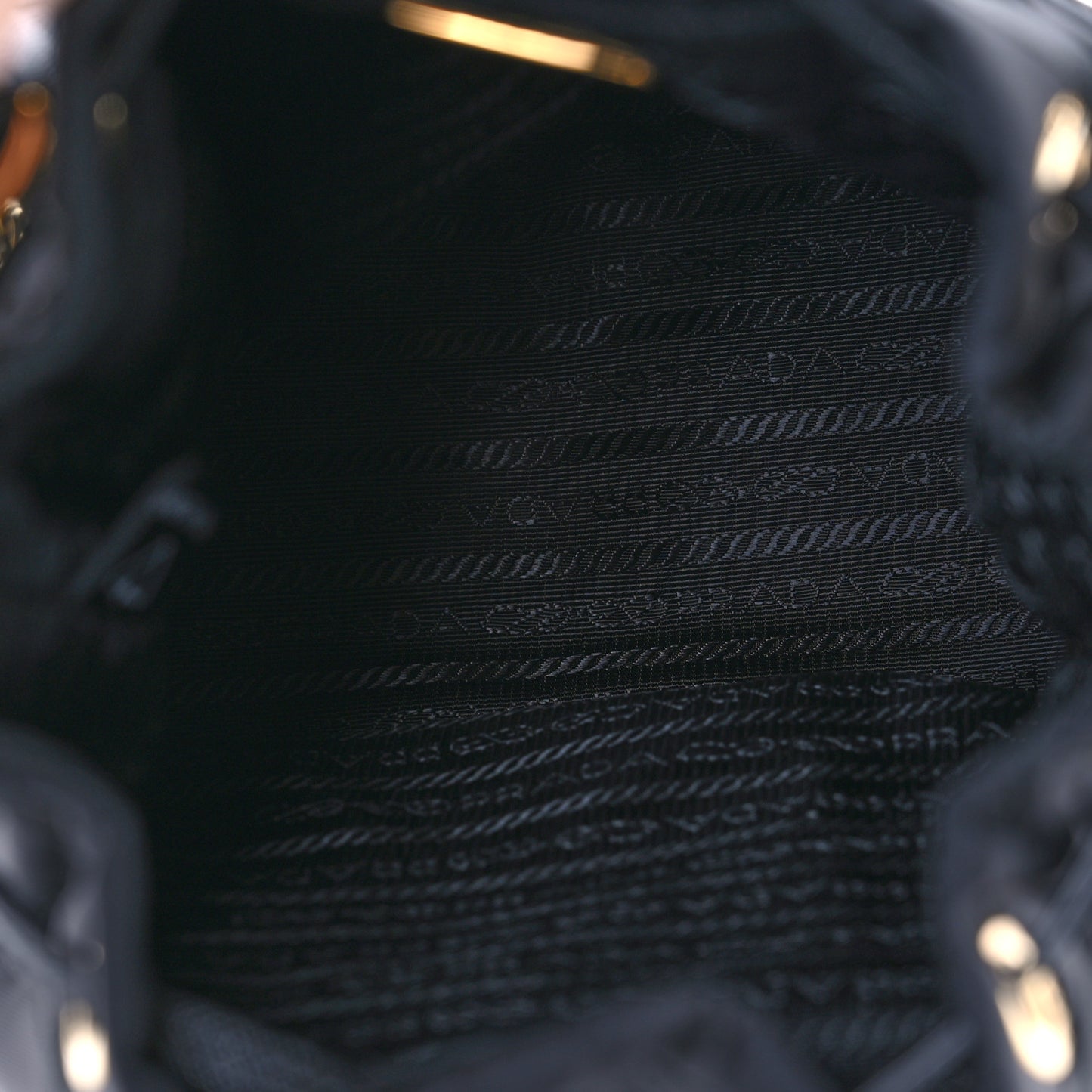 Re-Nylon Saffiano Stitched Re-Edition 1995 Chaine Drawstring Bucket Bag Black