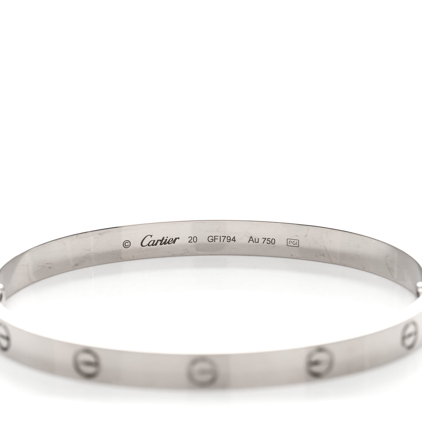 18K White Gold LOVE Bracelet 20