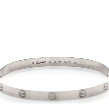 Cartier 18K White Gold LOVE Bracelet 20 4 of 5
