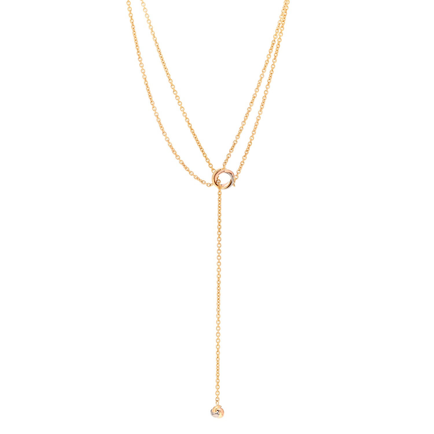Cartier 18K Pink Yellow White Gold Baby Trinity Pampilles Necklace 1 of 4
