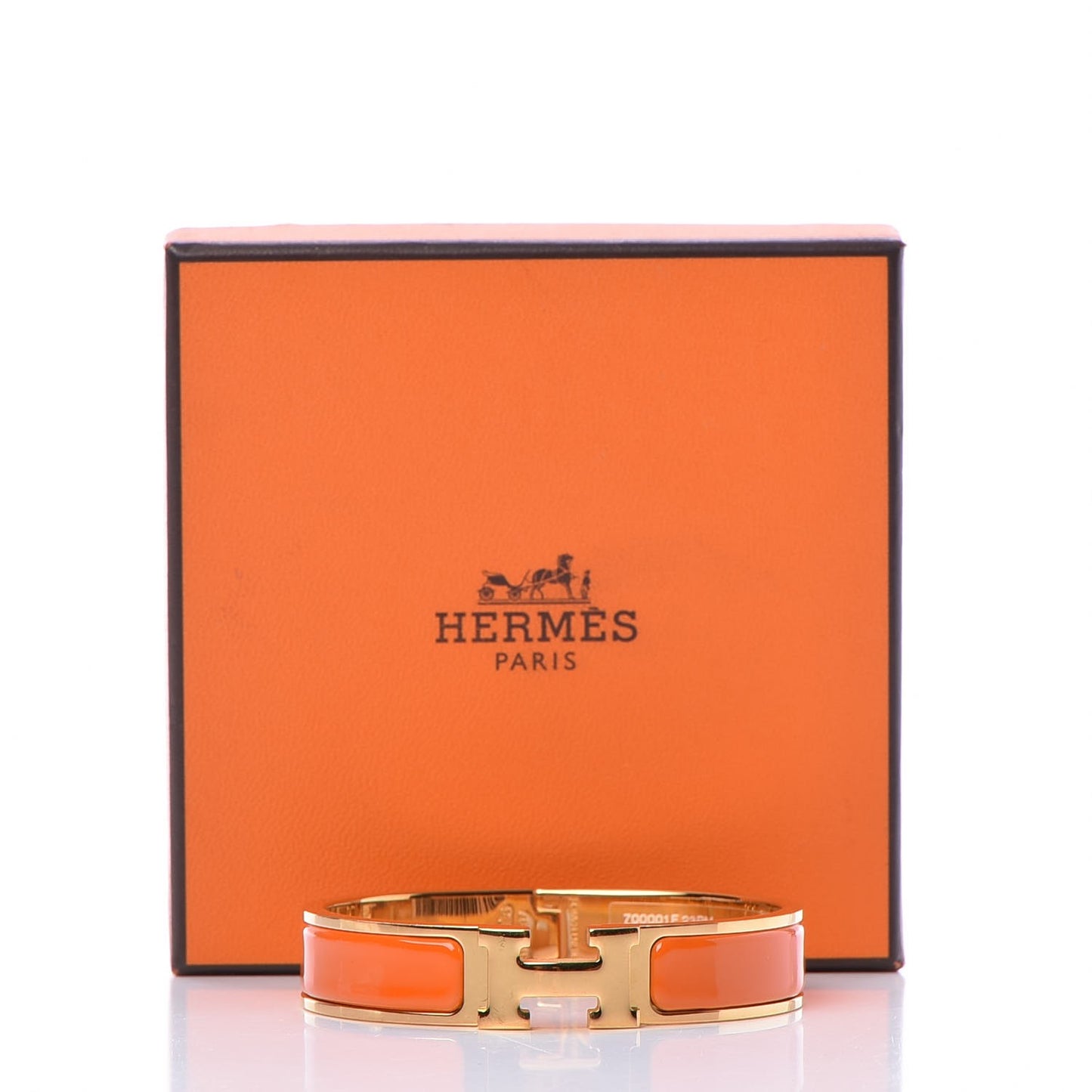 Enamel Narrow Clic Clac H Bracelet PM Orange