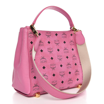 MCM Visetos Corina Shoulder Bag Pink 4 of 10