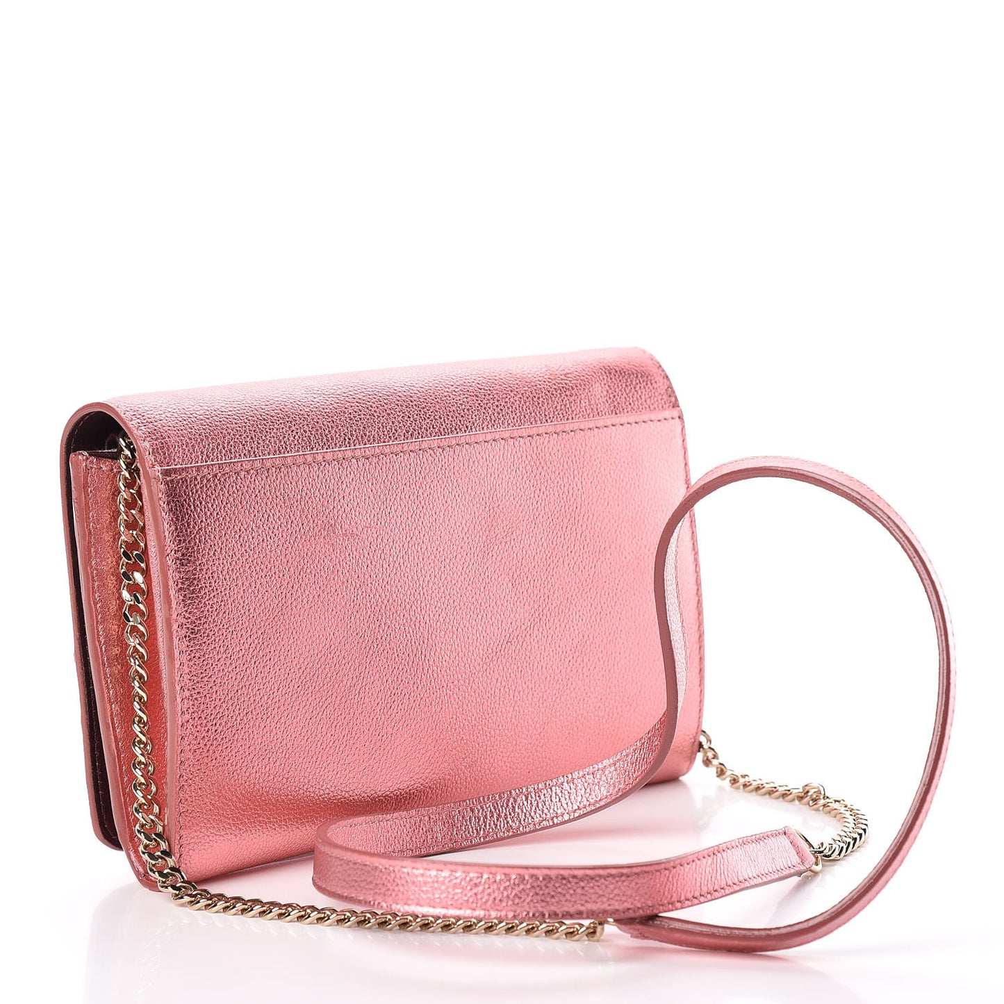 Metallic Calfskin Studded Crossbody Bag Pink
