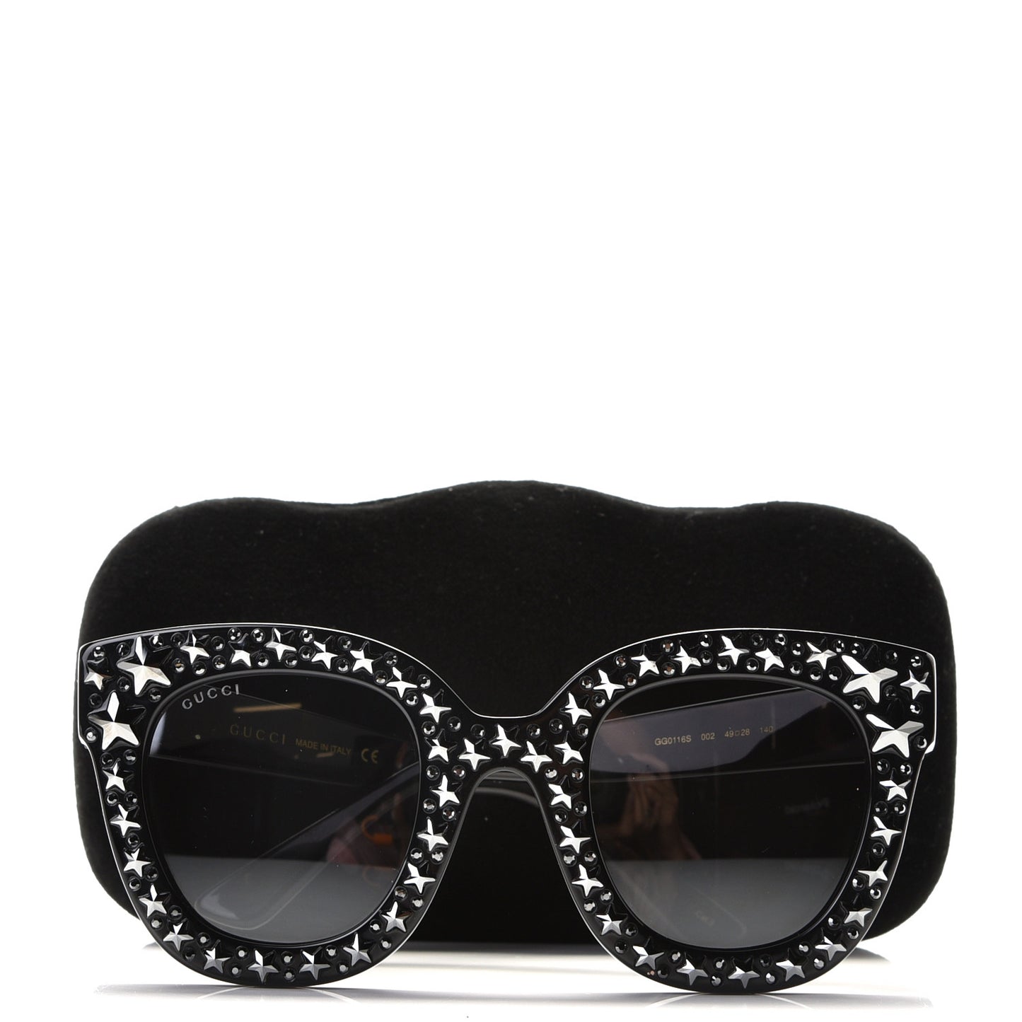 Acetate Stars Cat Eye Sunglasses GG0116S Black