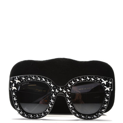 Gucci Acetate Stars Cat Eye Sunglasses GG0116S Black 7 of 7
