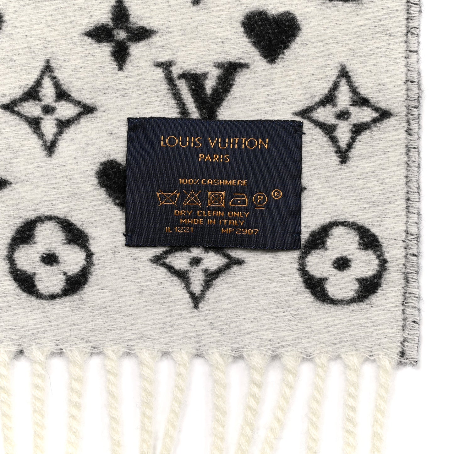 Cashmere Monogram Game On Scarf Black