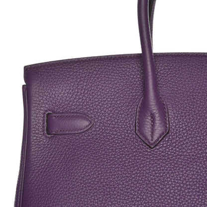 Hermes Taurillon Clemence Birkin 35 Ultraviolet 21 of 24