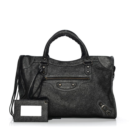 Balenciaga Metallic Craquele Classic Hardware City Black 1 of 7