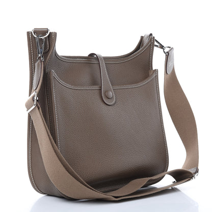 Hermes Taurillon Clemence Evelyne III PM Etoupe 3 of 10