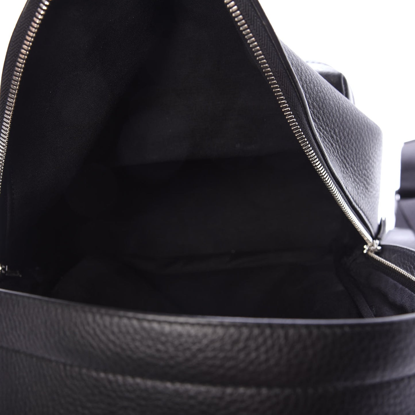 Smooth Calfskin Logo Small Everyday Backpack Black White