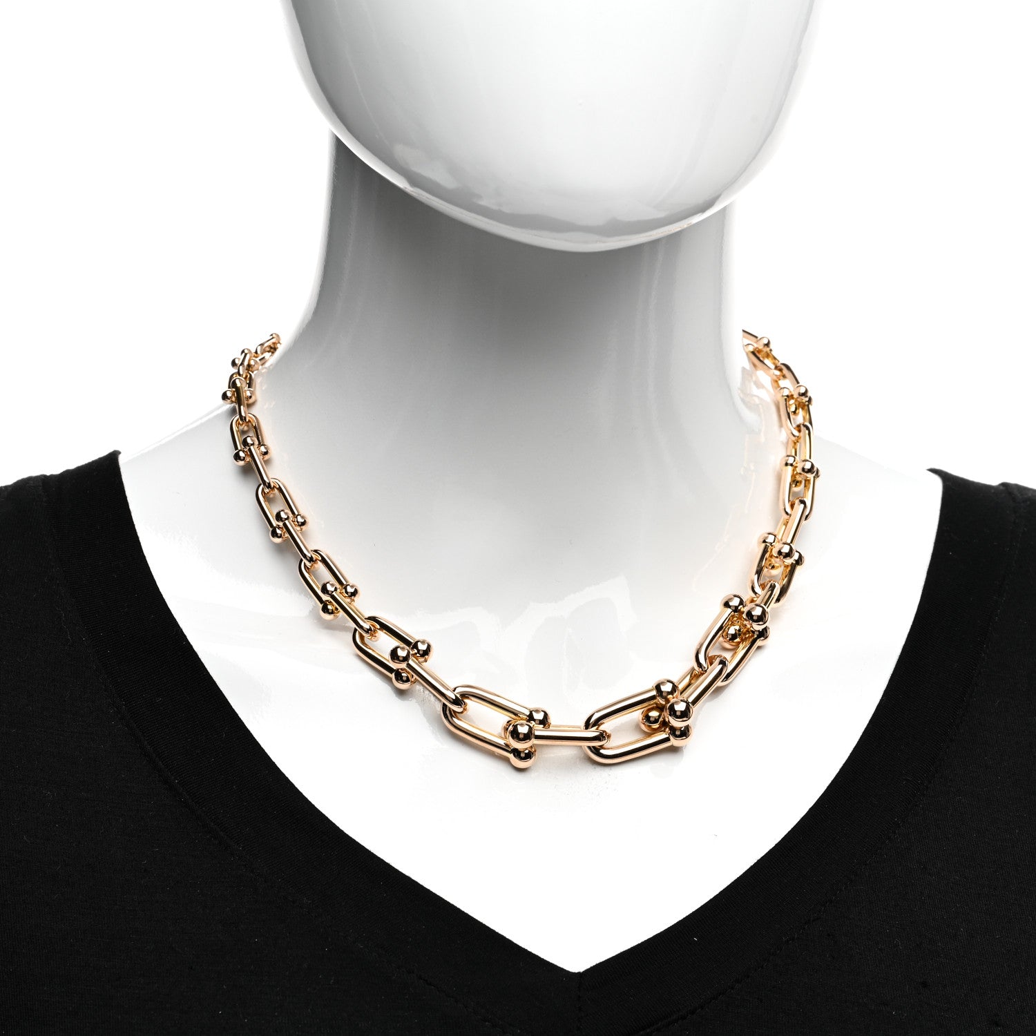 Tiffany 18K Rose Gold Hardwear Graduated Link Necklace 2 of 5