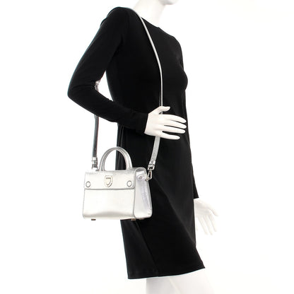 Christian Dior Metallic Grained Calfskin Mini Diorever Flap Silver 2 of 10
