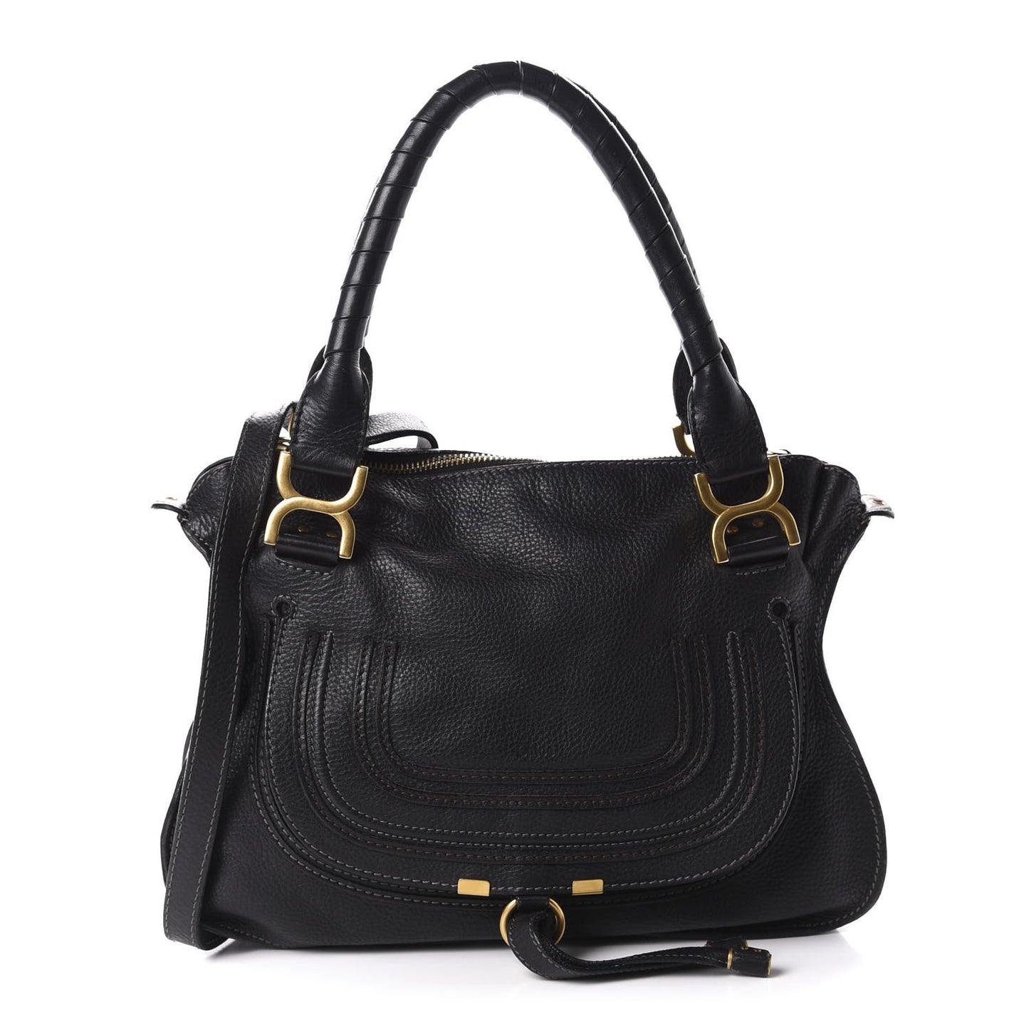 Calfskin Medium Marcie Satchel Black