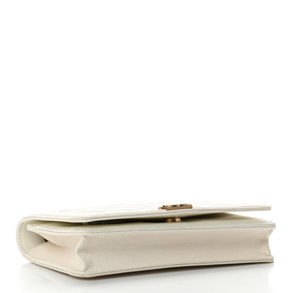 Chanel Caviar Quilted Boy Wallet On Chain WOC White 4 of 10