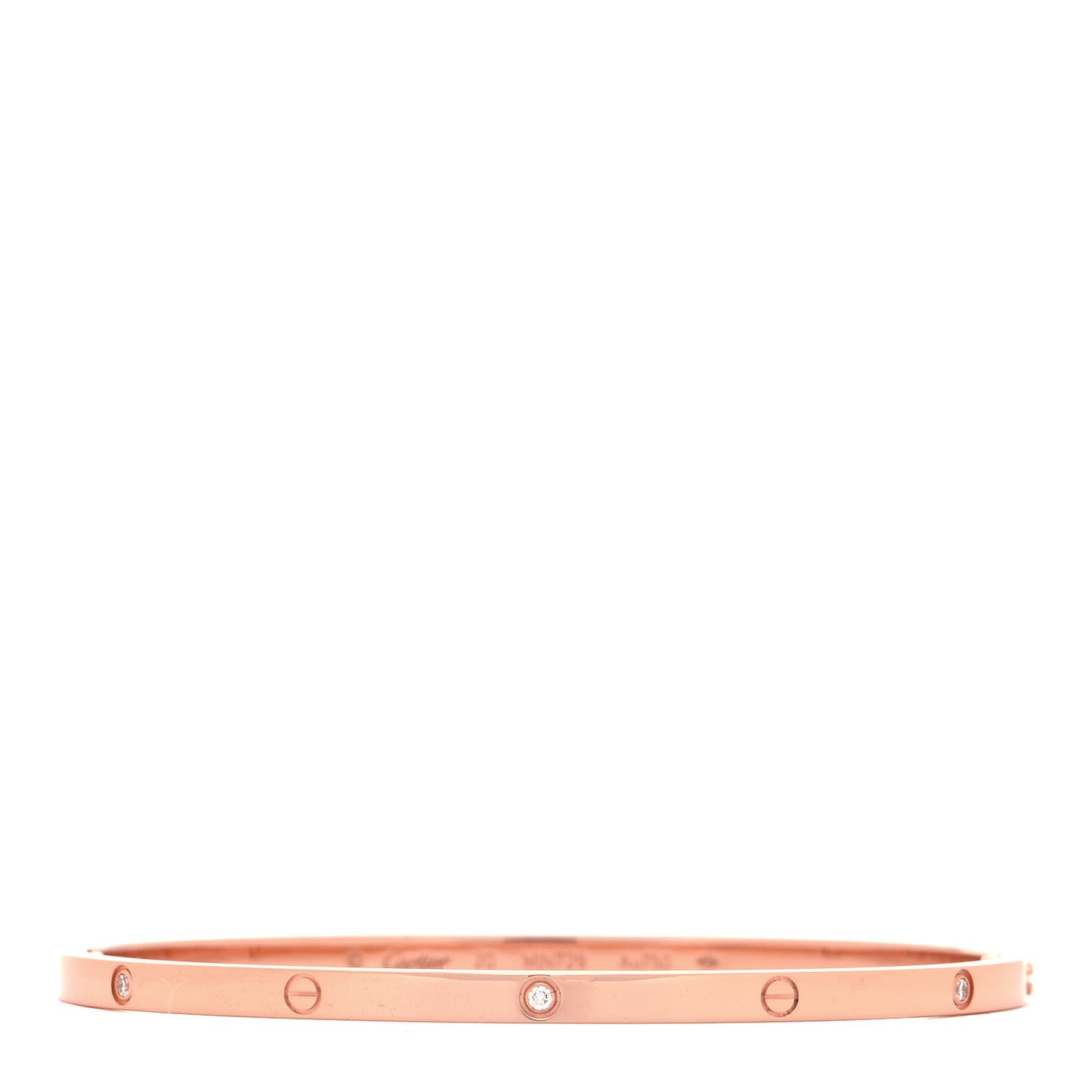 18K Pink Gold 6 Diamond Small LOVE Bracelet 20