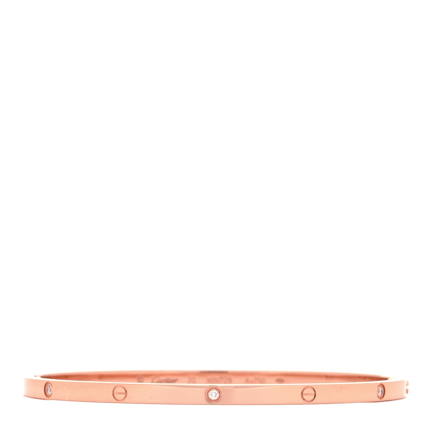 Cartier 18K Pink Gold 6 Diamond Small LOVE Bracelet 20 1 of 6