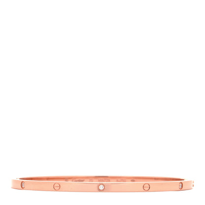 Cartier 18K Pink Gold 6 Diamond Small LOVE Bracelet 20 1 of 6