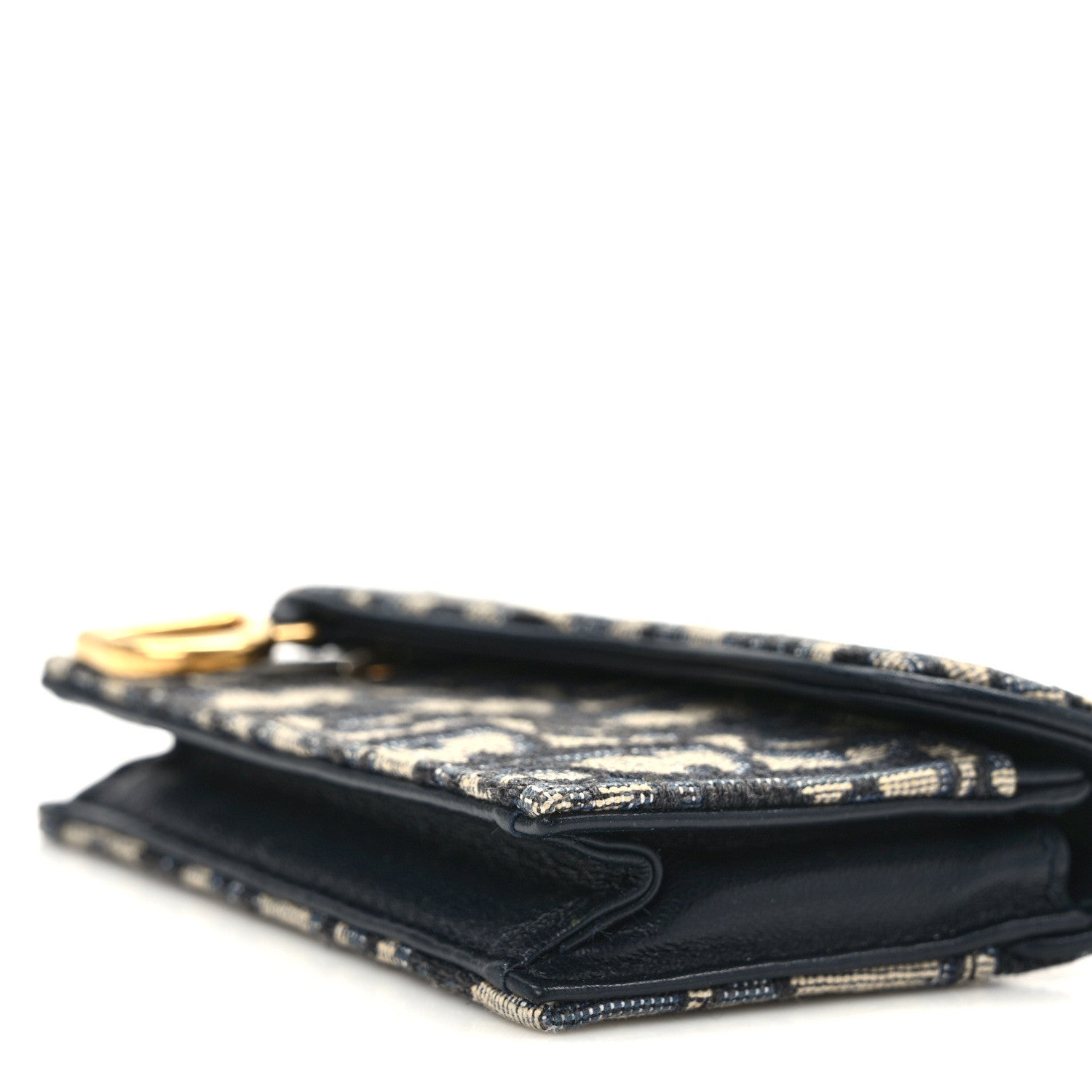 Christian Dior Oblique Saddle Card Holder Blue 8 of 8