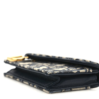 Christian Dior Oblique Saddle Card Holder Blue 8 of 8
