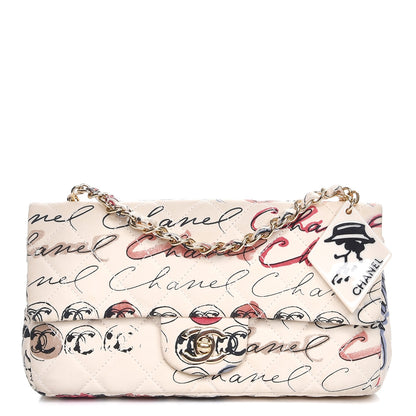 Chanel Nylon Printed Quilted Small Rue Cambon Flap Bag Off White 1 of 10