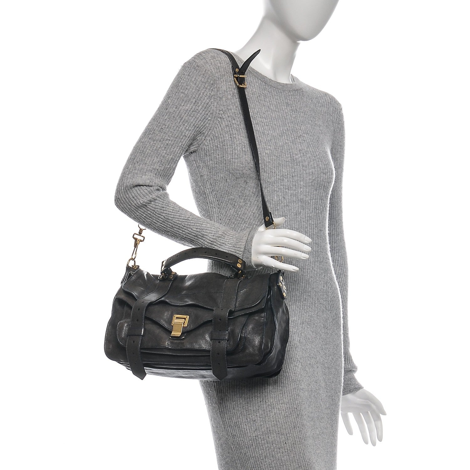 Proenza Schouler Lambskin Medium PS1 Satchel Midnight 2 of 7