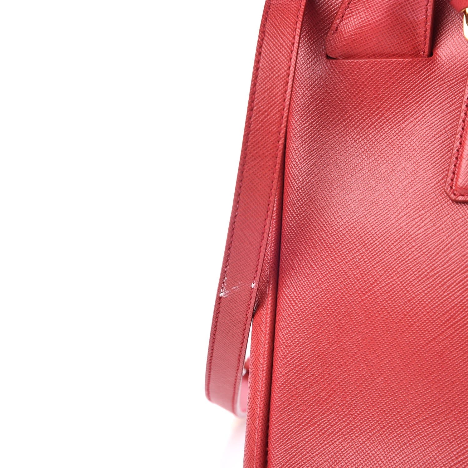 Prada Saffiano Small Galleria Double Zip Tote Fuoco 11 of 13