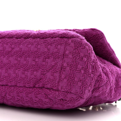 Chanel Tweed Quilted Large Chanel 19 Flap Purple 10 of 10
