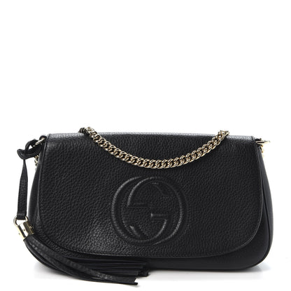 Gucci Pebbled Calfskin Medium Soho Flap Crossbody Black 1 of 8