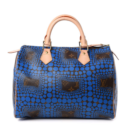 Louis Vuitton Monogram Kusama Town Speedy 30 Blue 1 of 7