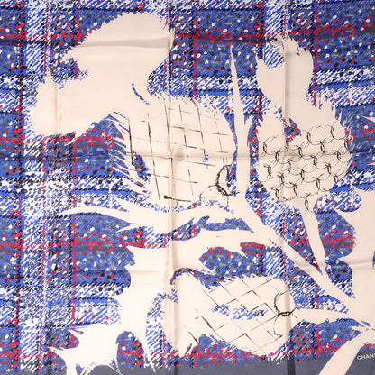 Chanel Silk CC Thistle Square Scarf 1 of 5
