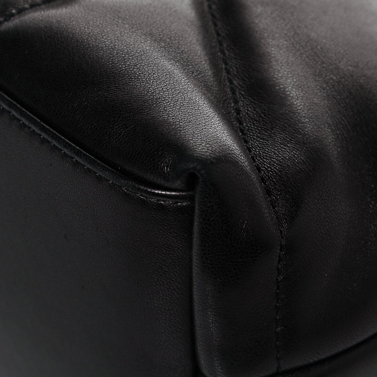 Lambskin Quilted Small Loulou Puffer Monogram Chain Satchel Black