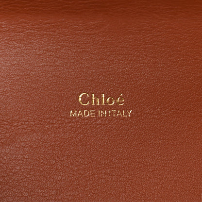 Chloe Calfskin Crocodile Embossed Small Aby Lock Chestnut Brown 6 of 10