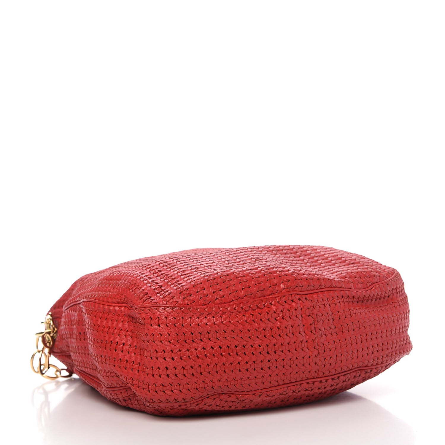 Christian Dior Lambskin Woven Dior Soft Hobo Rouge Moyen 4 of 13