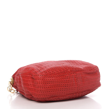 Christian Dior Lambskin Woven Dior Soft Hobo Rouge Moyen 4 of 13