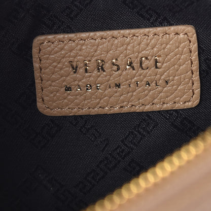 Versace Grained Calfskin Medusa Wrist Pouch Beige 6 of 7