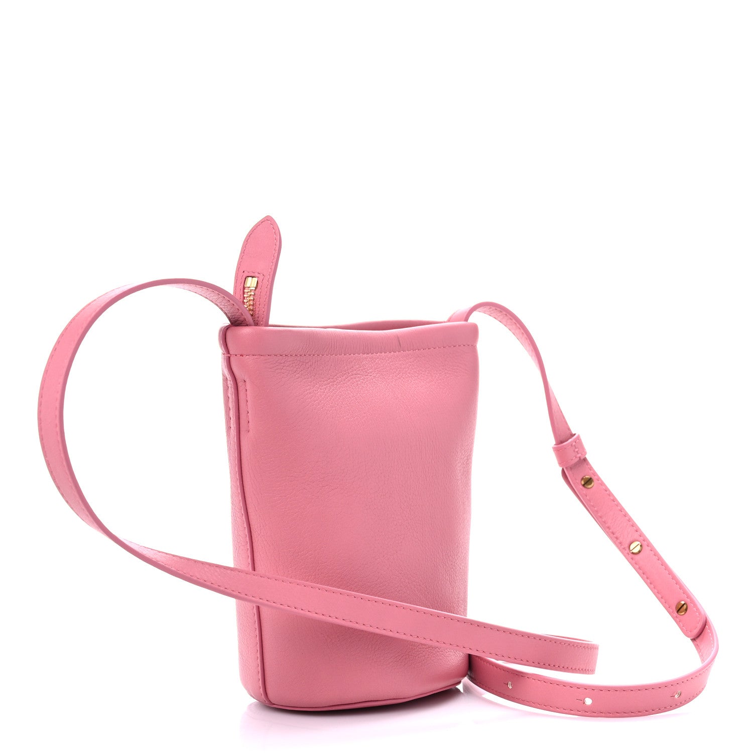 Mansur Gavriel Pebbled Calfskin Mini Zip Bucket Bag Pink 2 of 11