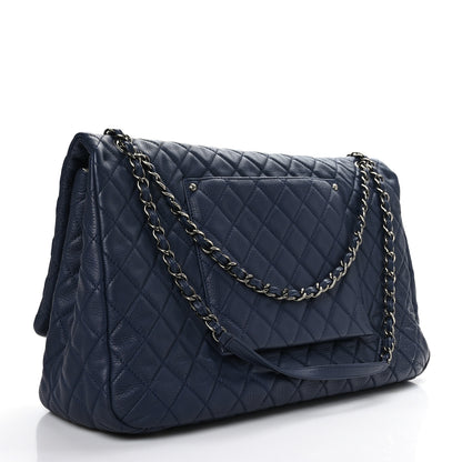 Chanel Calfskin Quilted XXL Travel Flap Bag Navy 3 of 9