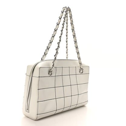 Chanel Lambskin Stitched Chocolate Bar Shoulder Bag White 2 of 10