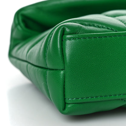 Saint Laurent Lambskin Monogram Loulou Puffer Pouch Clutch New Vert 8 of 10