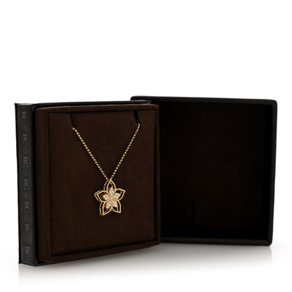 Roberto Coin 18K Yellow Gold Diamond Medium Vernazza Open Frame Flower Pendant Necklace 4 of 4