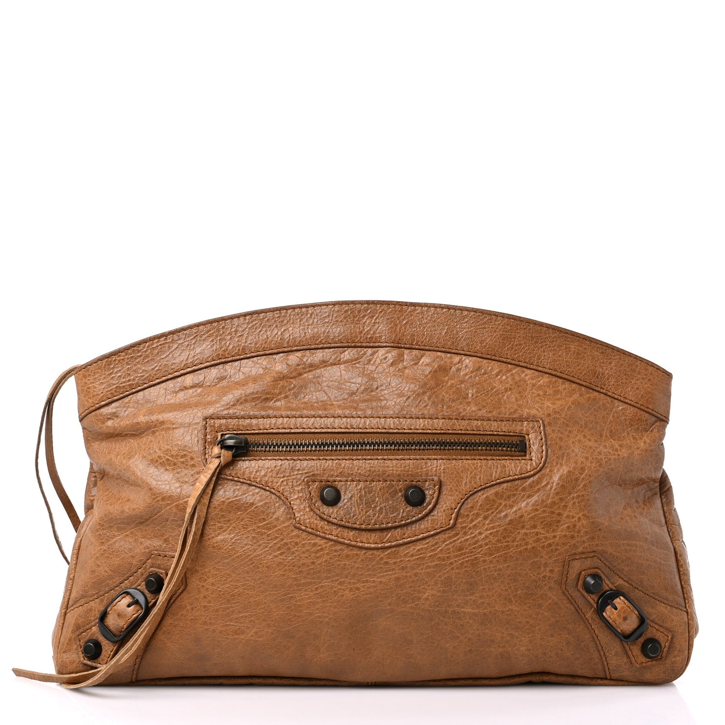 Agneau Classic Hardware Premier Clutch Brown