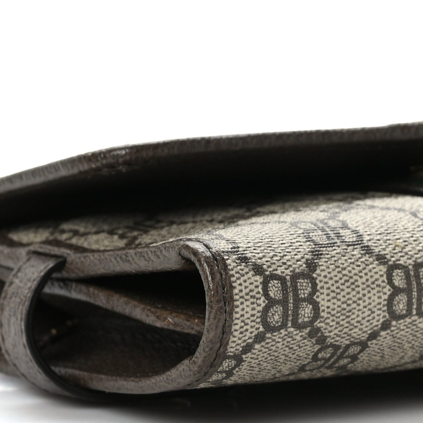 X BALENCIAGA BB Supreme Monogram Web Ophidia Crossbody Wallet Beige New Acero