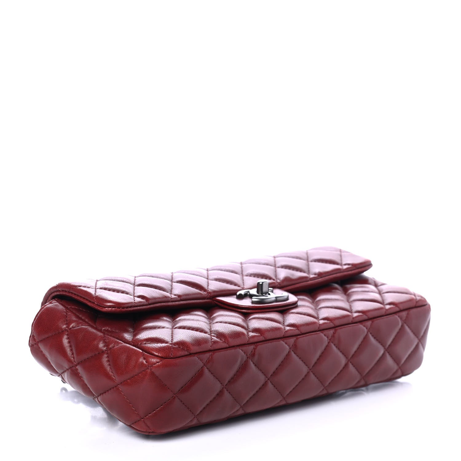 Chanel Lambskin Quilted East West Flap Dark Red 3 of 4