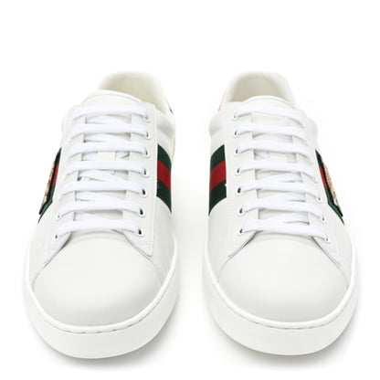 Gucci Calfskin Ayers Web Tiger Embroidered Mens Ace Sneakers 10 White Green Red 2 of 11