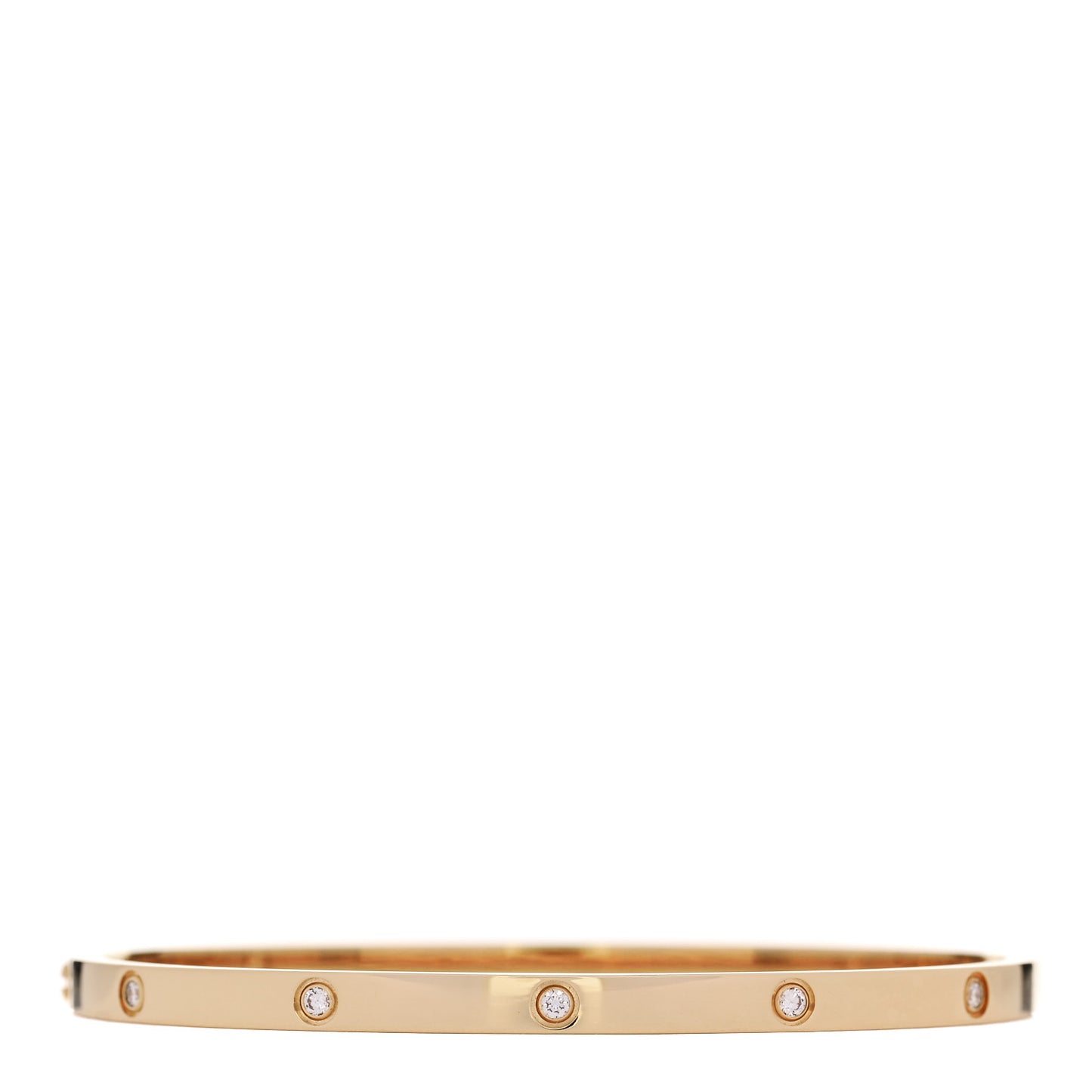 18K Yellow Gold 10 Diamond Small LOVE Bracelet 17