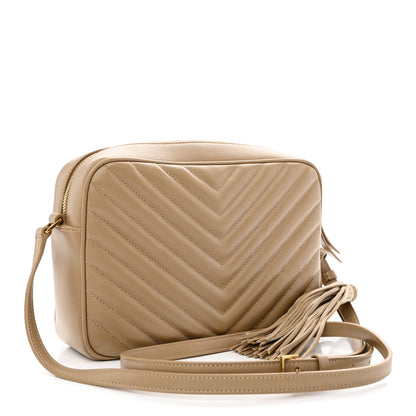 Saint Laurent Calfskin Matelasse Monogram Lou Camera Bag Dark Latte 2 of 9