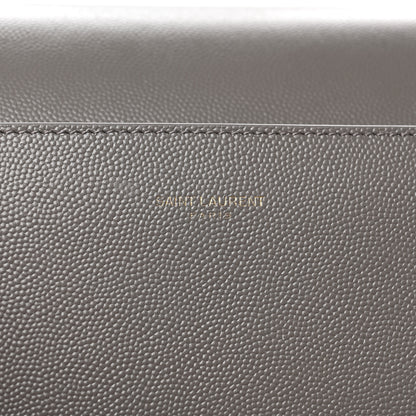 Saint Laurent Grain de Poudre Medium Classic Monogram Cassandra Top Handle Dark Smog 7 of 9