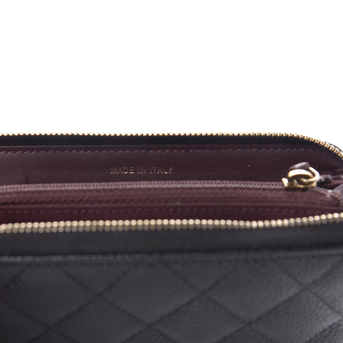 Caviar Quilted Medium Zip Around Wallet Black
