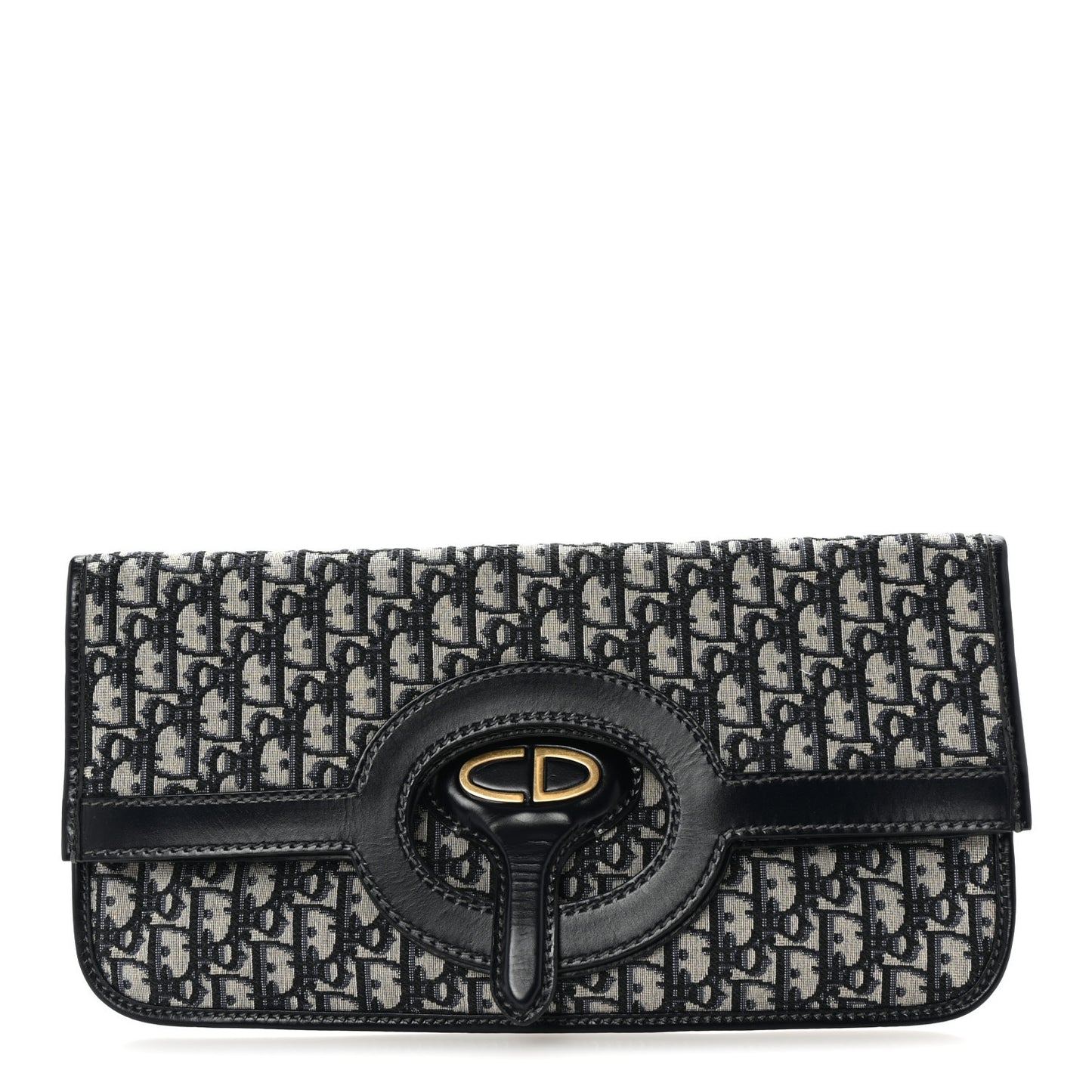 Oblique Fold Over Clutch Blue