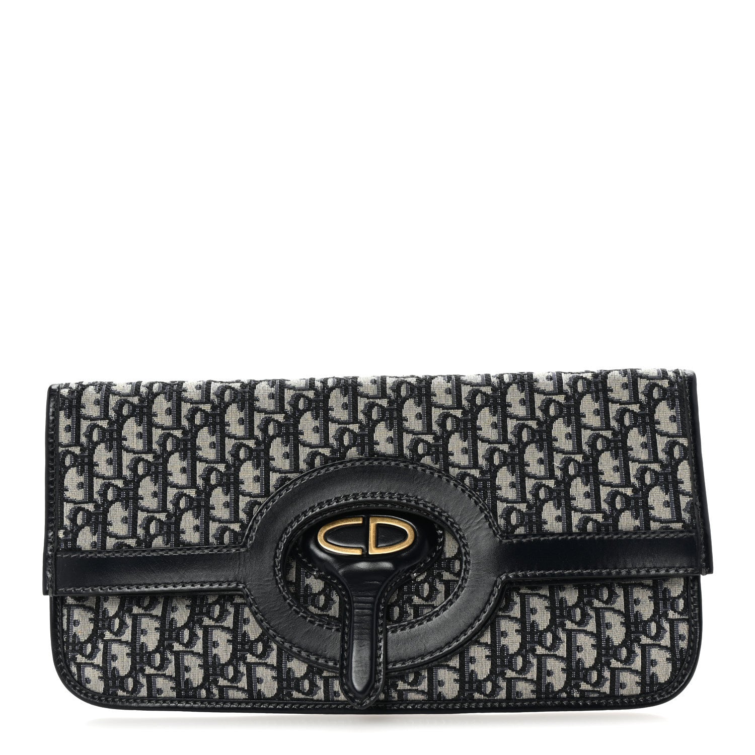 Christian Dior Oblique Fold Over Clutch Blue 1 of 6